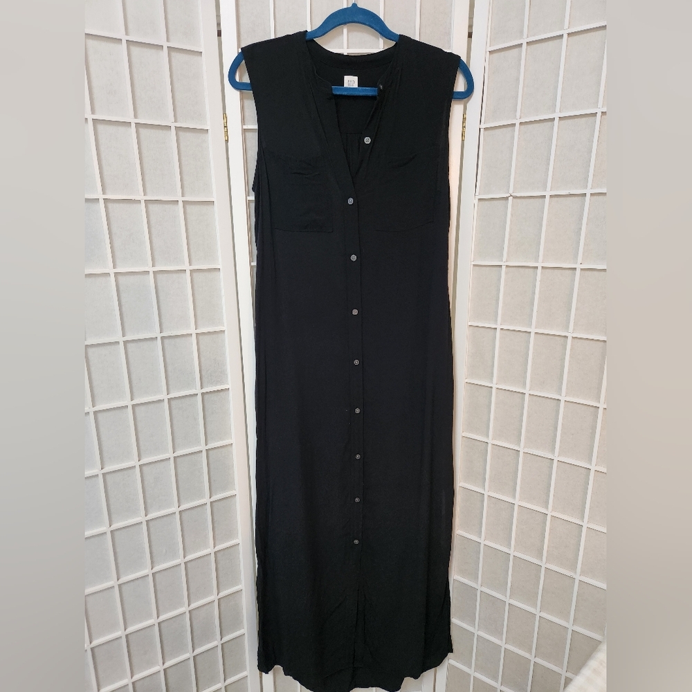 Gap Crinkle Sleeveless Maxi Dress Size S Tall